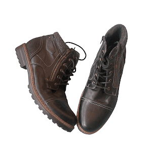 BLACK LEATHER MEN BOOT