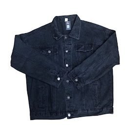 BLACK PLAIN JEAN  JACKET