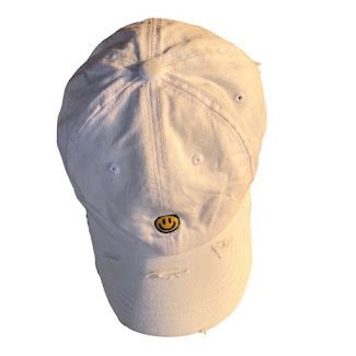 WHITE SMILE EMOJI FACECAP