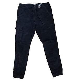 BLACK  THREADBARE CARGO PANT