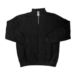 BLACK DIVIDED QUARTERZIP SWEATSHIRT