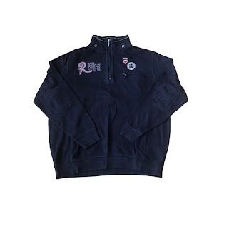 NAVY BLUE RAGMAN QUATERZIP SWEATSHIRT