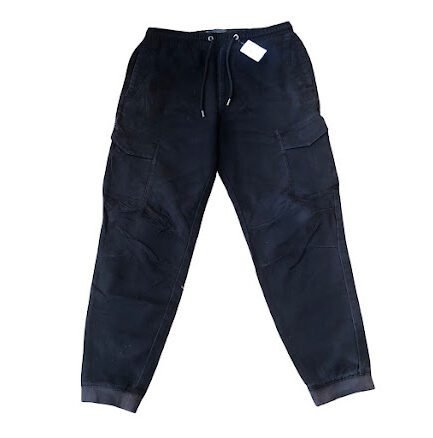 BLACK KNITTED CARGO PANT