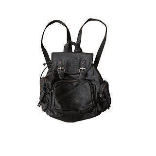 BLACK LEATHER BACKPACK BAG