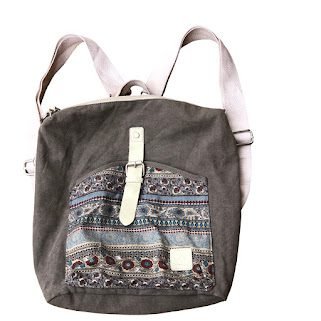 GRAY CANVAS ARTISAN BACKPACK BAG