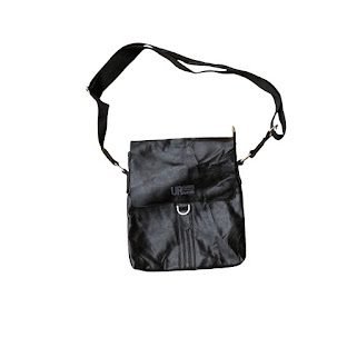 BLACK URBANOID LEATHER CROSS BAG