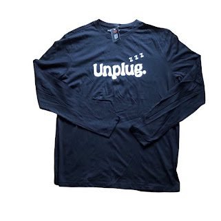 BLACK UNPLUG PRIMARK LONG SLEEVE T-SHIRT