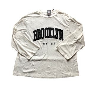 WHITE BROOKLYN LONG SLEEVE T-SHIRT