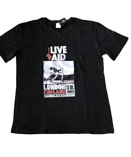 BLACK LIVE AID 700 SHORT SLEEVE T-SHIRT