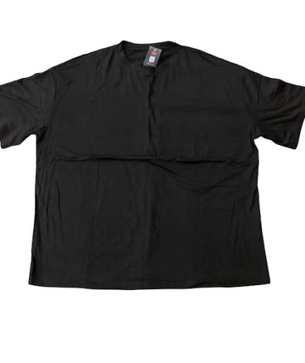 PLAIN BLACK SHORT-SLEEVE T-SHIRT 075