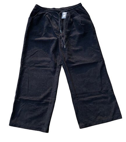 BLACK PLAIN CORDUROY PANT