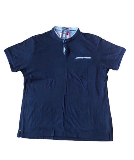 NAVY BLUE CENTERED  SHORT SLEEVE T-SHIRT