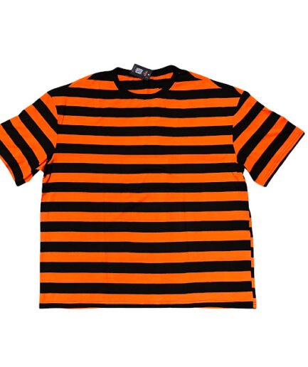 BLACK&ORANGE STRAP SHORT SLEEVE T-SHIRT