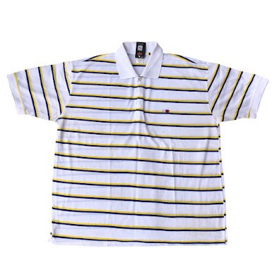 WHITE STRIPED BLUE LABEL SHORT SLEEVE T-SHIRT