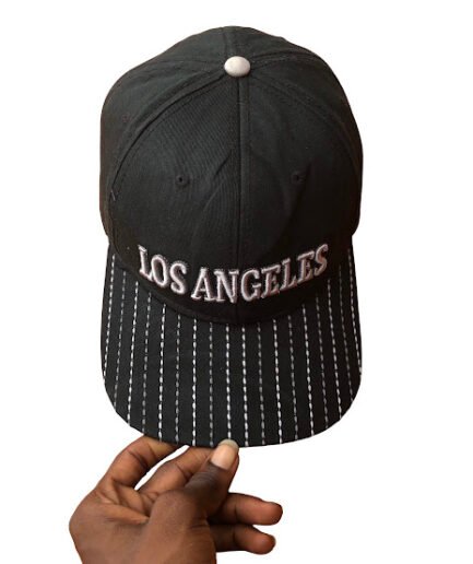 BLACK LOS ANGELES FACECAP