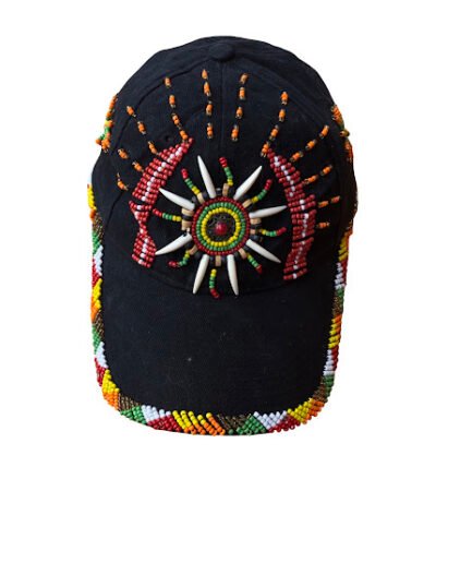 BLACK BEADED FACECAP