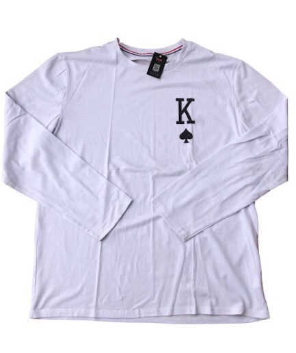 WHITE K LONG SLEEVE T-SHIRT